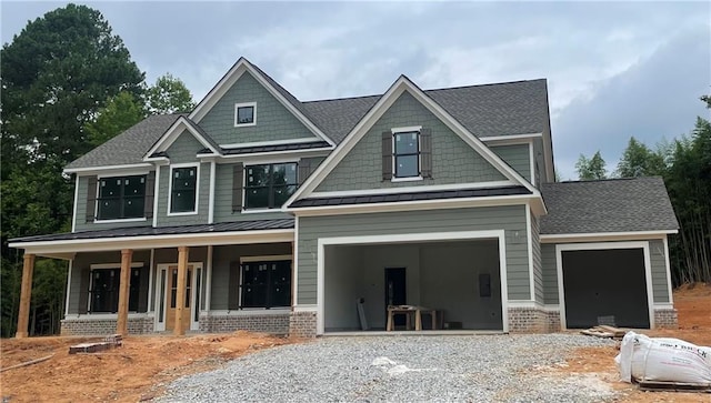 craftsman house featuring covered porch