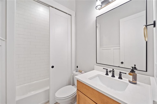1010 Fendley St, Woodstock, GA 30188 - bathroom with vanity, toilet, and washtub / shower combination