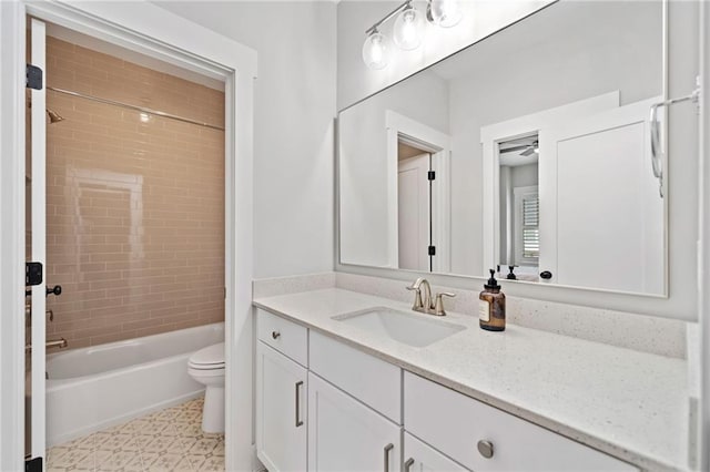 1010 Fendley St, Woodstock, GA 30188 - bathroom with toilet, vanity, and washtub / shower combination