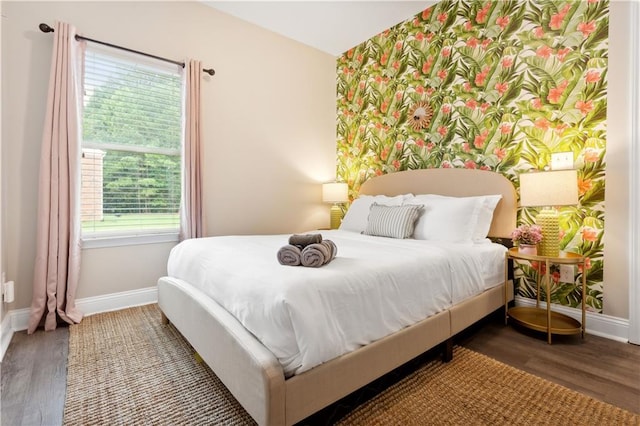 bedroom featuring hardwood / wood-style flooring