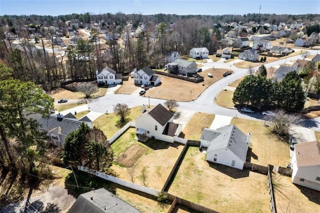 bird's eye view featuring a residential view