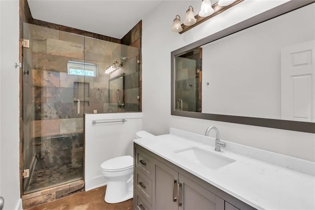 618 W Glade Creek Rd, Clarkesville, GA 30523 - full bathroom with vanity, toilet, and a shower stall
