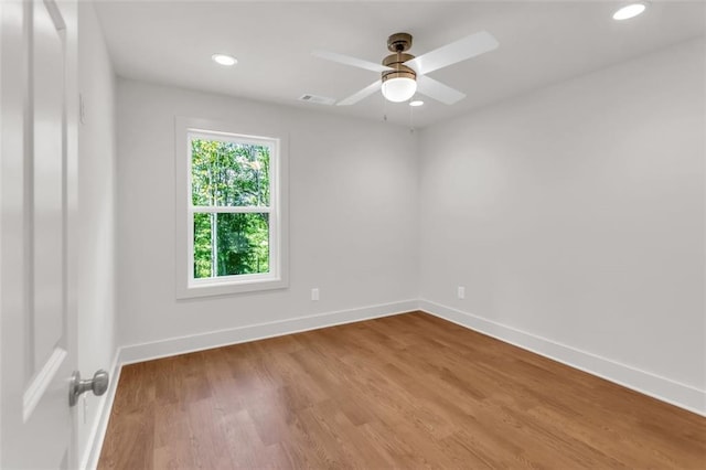 618 W Glade Creek Rd, Clarkesville, GA 30523 - unfurnished room featuring recessed lighting, baseboards, wood finished floors, and a ceiling fan