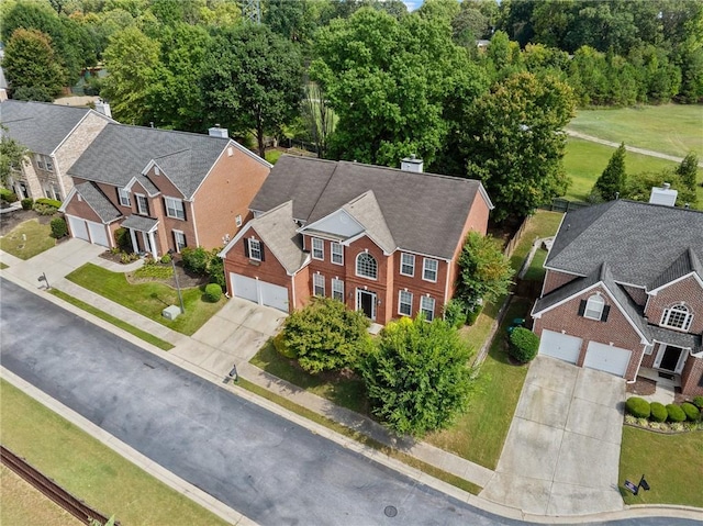 drone / aerial view with a residential view