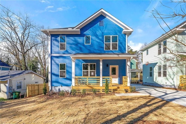 view of front property with a porch