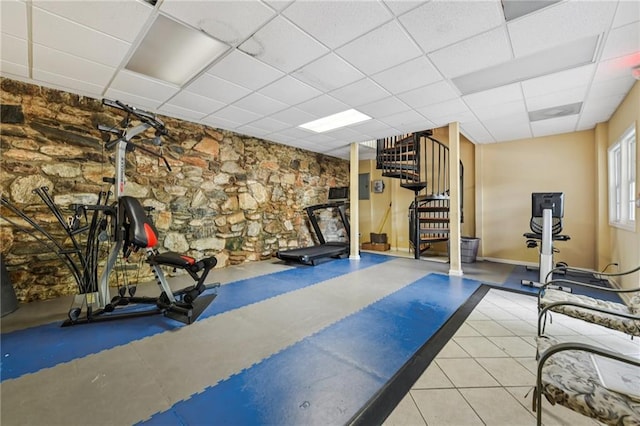 2825 NE Expy NE Unit F003, Atlanta, GA 30345 - workout room featuring a drop ceiling