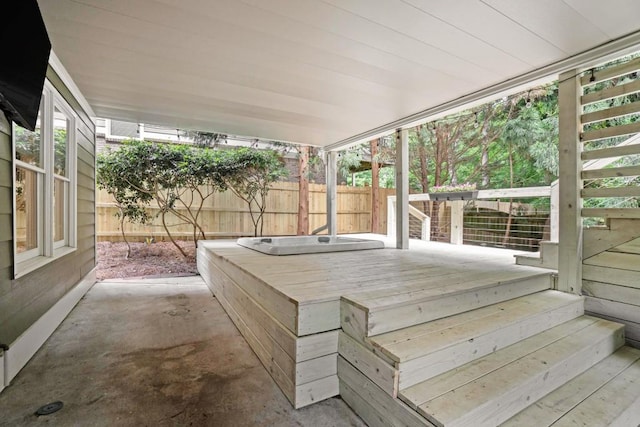 deck featuring fence