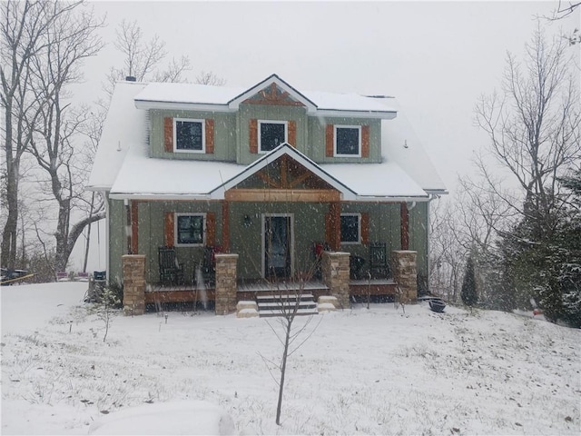 view of front of home with a porch