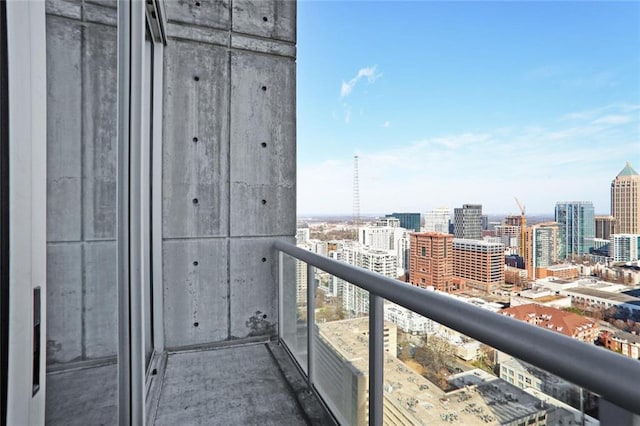 balcony featuring a city view