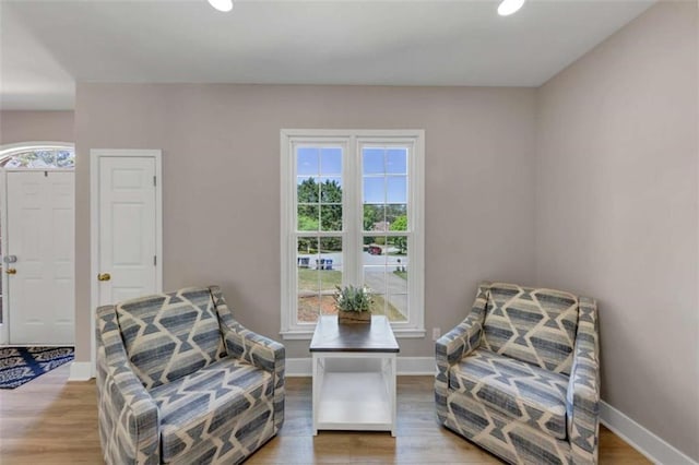 829 Verdun Way, Marietta, GA 30064 - sitting room with wood finished floors, baseboards, and recessed lighting