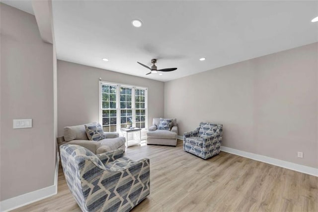829 Verdun Way, Marietta, GA 30064 - sitting room featuring baseboards, a ceiling fan, and recessed lighting