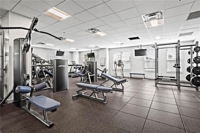 325 E Paces Ferry Rd NE Unit 703, Atlanta, GA 30305 - workout area featuring a paneled ceiling