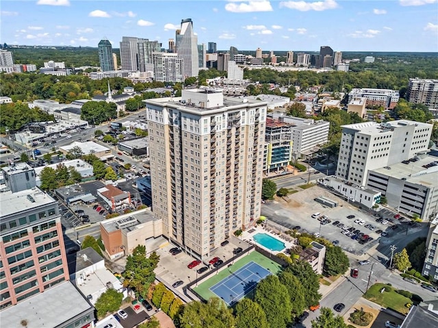 325 E Paces Ferry Rd NE Unit 703, Atlanta, GA 30305 - drone / aerial view of city skyline and a pool