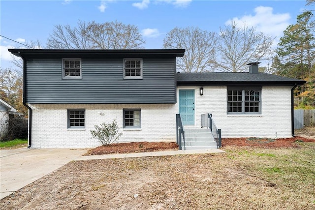 view of split level home