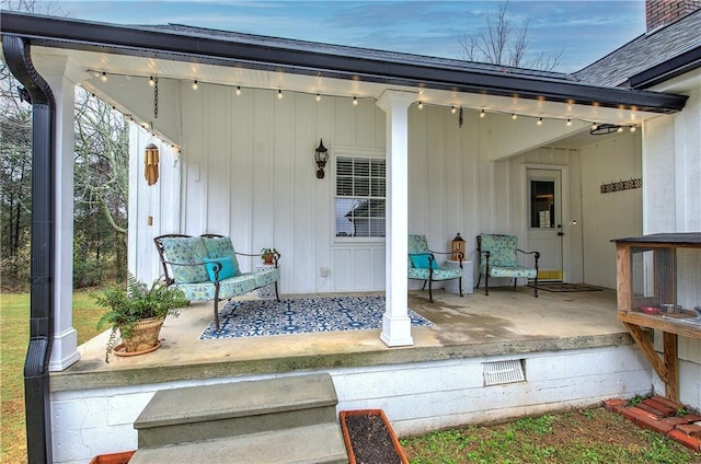 exterior space featuring a porch