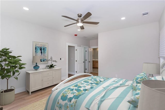 3286 Bachelor St, East Point, GA 30344 - bedroom with light wood-style flooring, recessed lighting, and ceiling fan