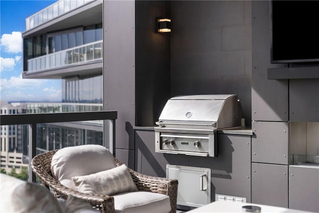 3107 Peachtree Rd NE Unit 1403, Atlanta, GA 30305 - balcony featuring a grill and exterior kitchen