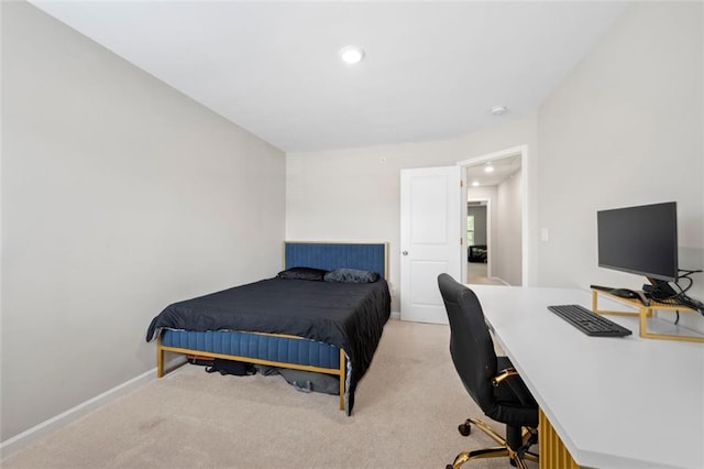 1025 Cherryfield Run, Marietta, GA 30008 - bedroom featuring light carpet, an office area, recessed lighting, and baseboards