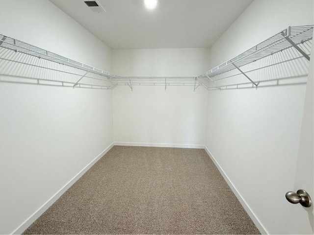 walk in closet featuring carpet and visible vents