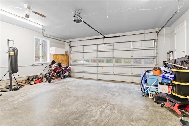 garage featuring a garage door opener