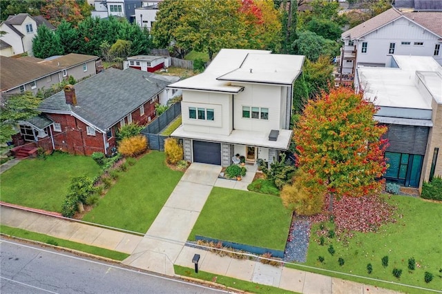 aerial view featuring a residential view