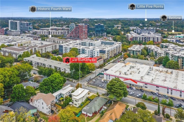 bird's eye view featuring a view of city