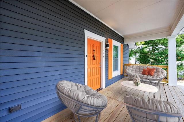 wooden deck with a porch