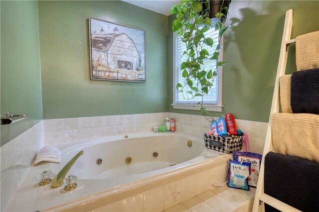 78 N Pomona Rd, Hampton, GA 30228 - bathroom with a whirlpool tub and tile patterned floors