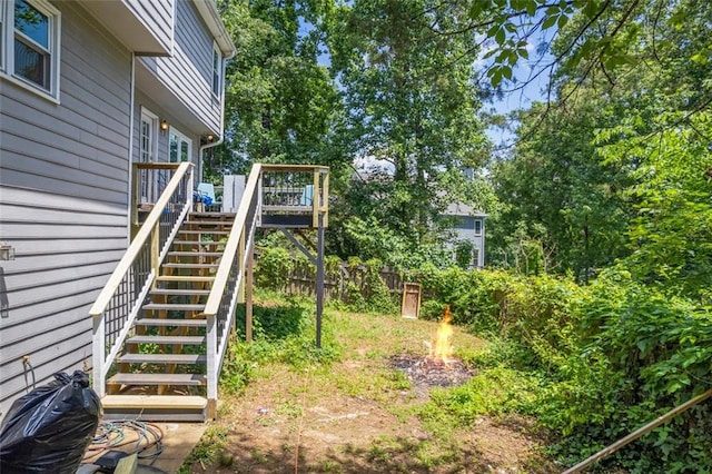 2196 Kildare Way NW, Kennesaw, GA 30152 - view of yard featuring stairs and a deck