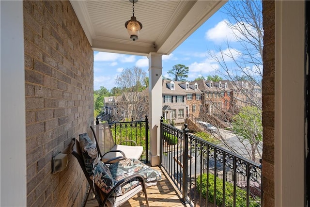 balcony featuring a residential view