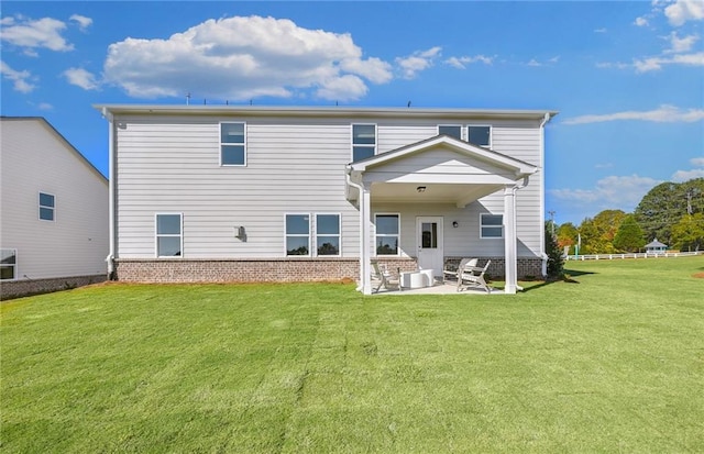 126 Jane Blvd NW, Cartersville, GA 30120 - rear view of house with a patio and a lawn
