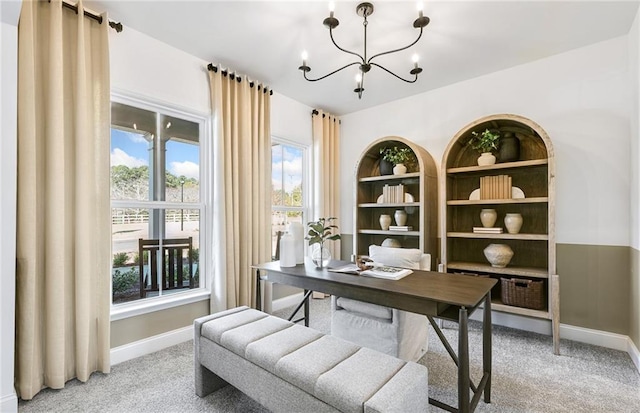 126 Jane Blvd NW, Cartersville, GA 30120 - office featuring light carpet, a chandelier, and baseboards