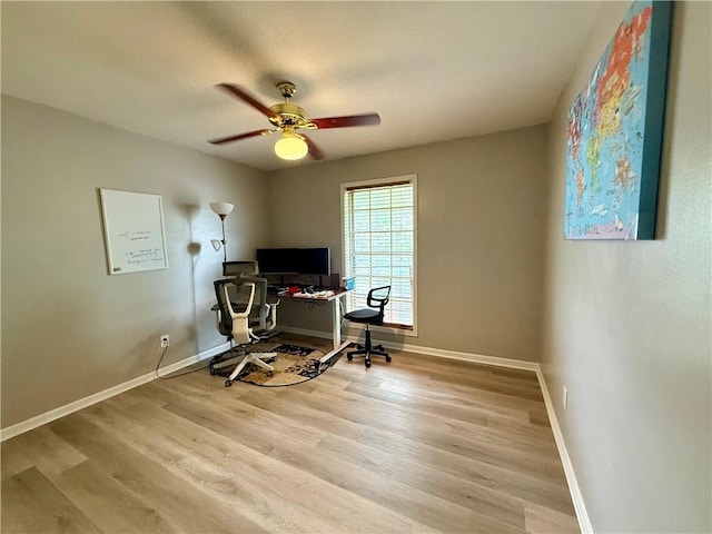 6851 Roswell Rd Unit D33, Atlanta, GA 30328 - office with light wood-style floors, ceiling fan, and baseboards