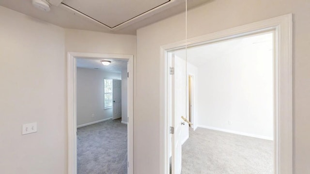 364 Springhaven Way, Lawrenceville, GA 30046 - hallway with attic access and carpet floors