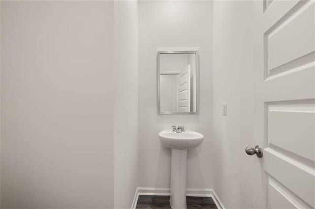 bathroom featuring hardwood / wood-style floors