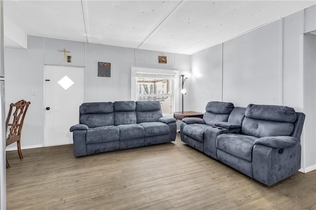 living room with light wood finished floors