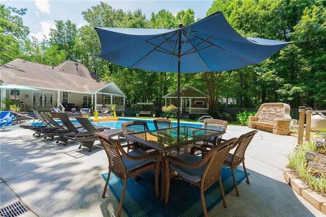 pool featuring a patio area