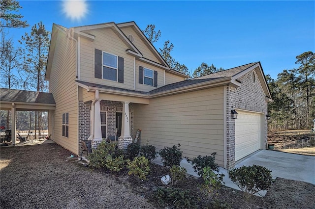 view of front of house featuring a garage