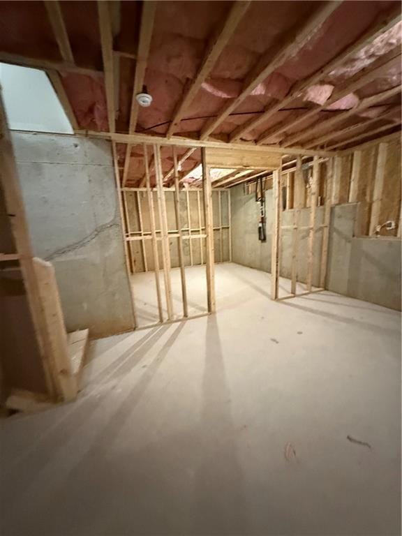 view of unfinished below grade area