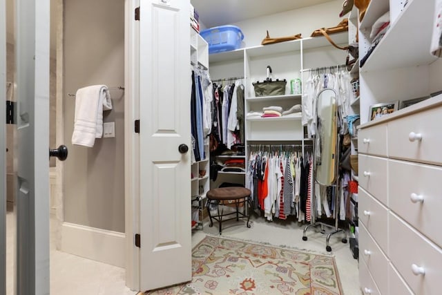 view of walk in closet