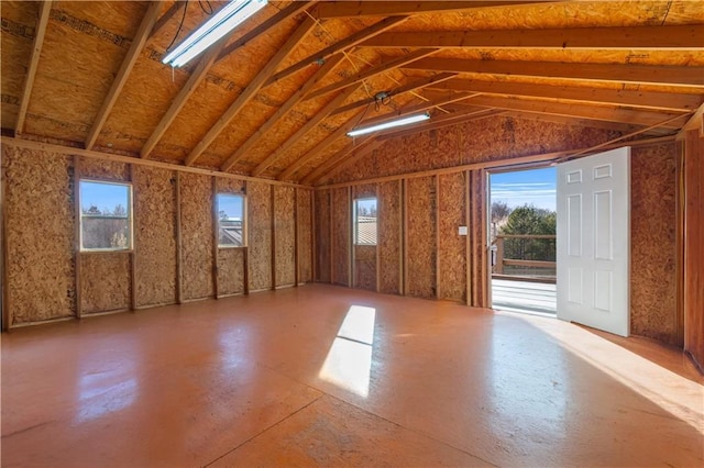 interior space with vaulted ceiling