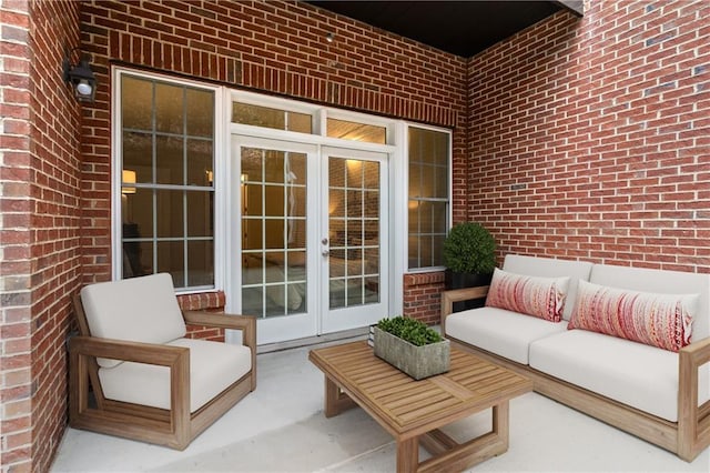 view of patio / terrace with outdoor lounge area and french doors