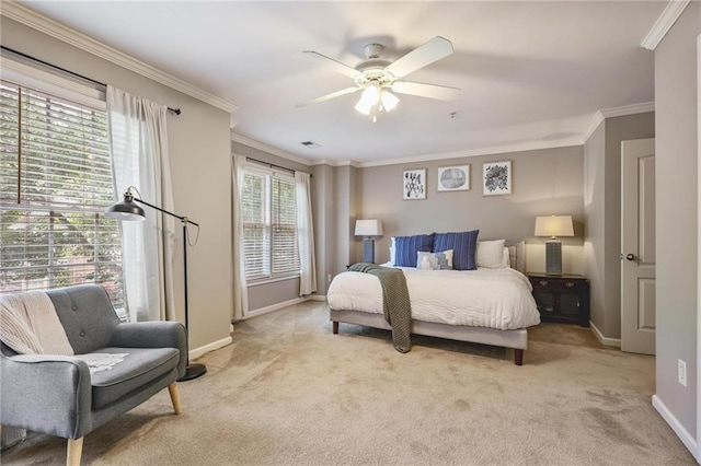 1244 Harris Commons Pl, Roswell, GA 30076 - carpeted bedroom with ornamental molding and ceiling fan