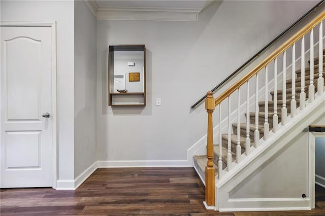 1244 Harris Commons Pl, Roswell, GA 30076 - stairway with wood finished floors and crown molding