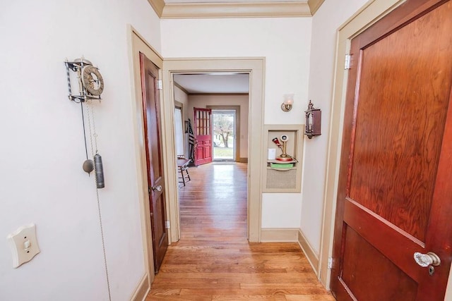 970 E Main St, Canton, GA 30114 - hall with baseboards, ornamental molding, and light wood-style floors