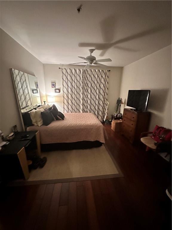 200 Renaissance Pkwy NE Unit 305, Atlanta, GA 30308 - bedroom featuring wood finished floors and a ceiling fan
