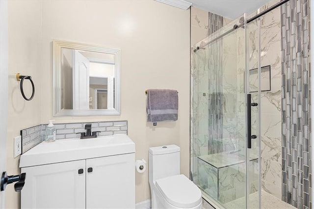 4670 Hamden Forest Dr SW, Atlanta, GA 30331 - full bathroom featuring vanity, a marble finish shower, and toilet