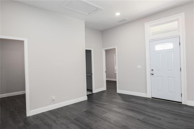 1156 Clinton Rd, Macon, GA 31211 - foyer entrance featuring dark wood-style flooring and baseboards