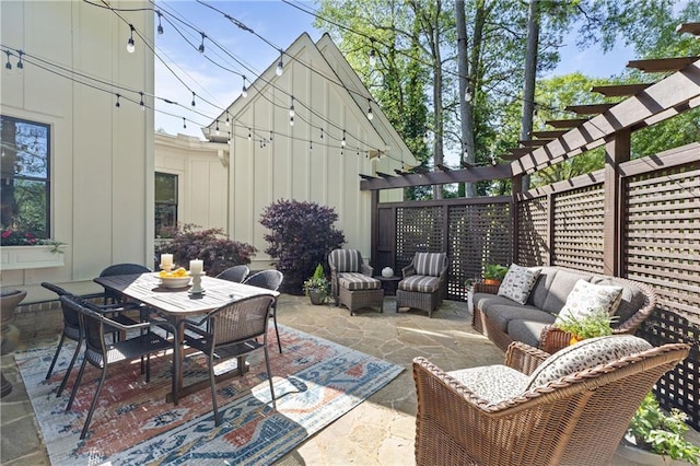 284 Hook St, Alpharetta, GA 30009 - view of patio / terrace with outdoor lounge area, outdoor dining area, and a pergola