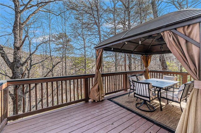 deck with a gazebo